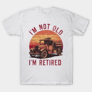 Vintage Fire Truck Embracing Retirement T-Shirt